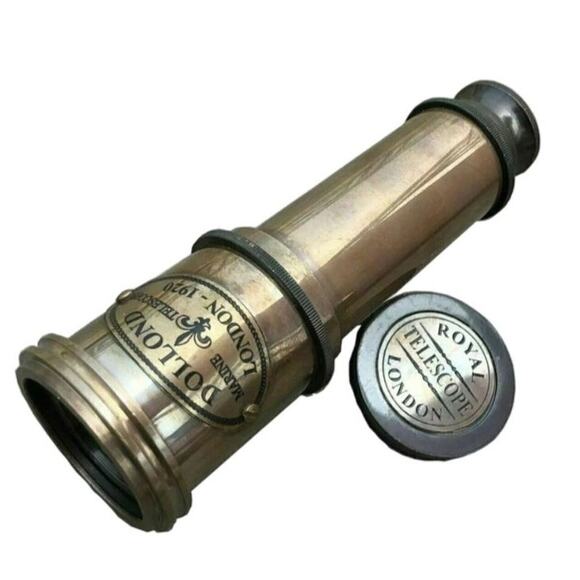 Dollond London Nautical Maritime Telescope Marine Antique Brass Pirate Spyglass - Picture 5 of 10